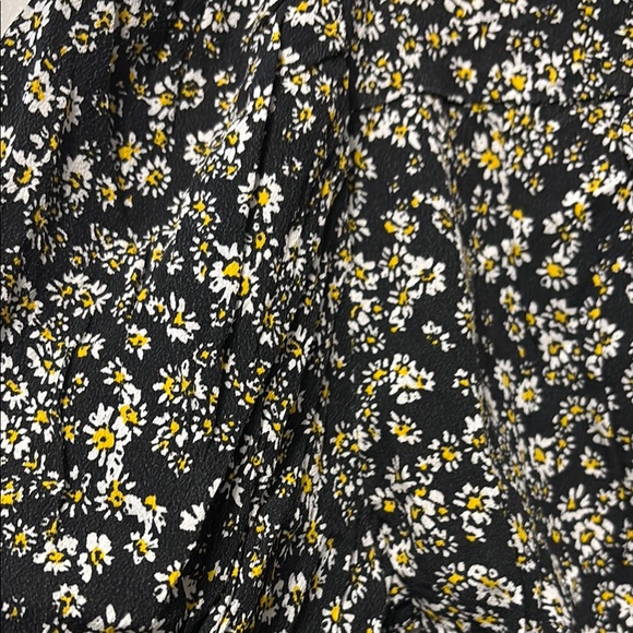 Aqua Elegant Black and White and yellow Floral Dress - Picture 6 of 8